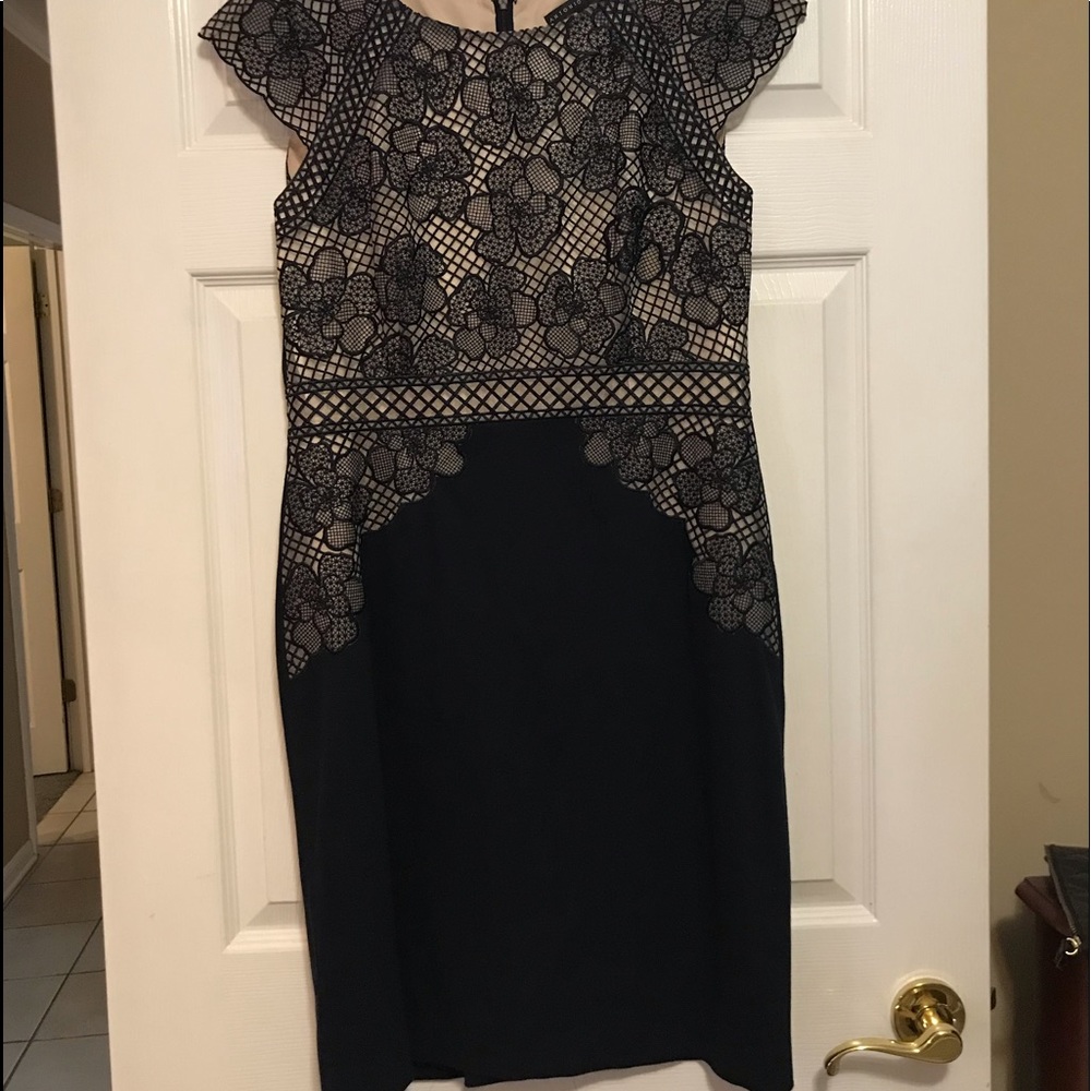 Navy Blue dress with lace details